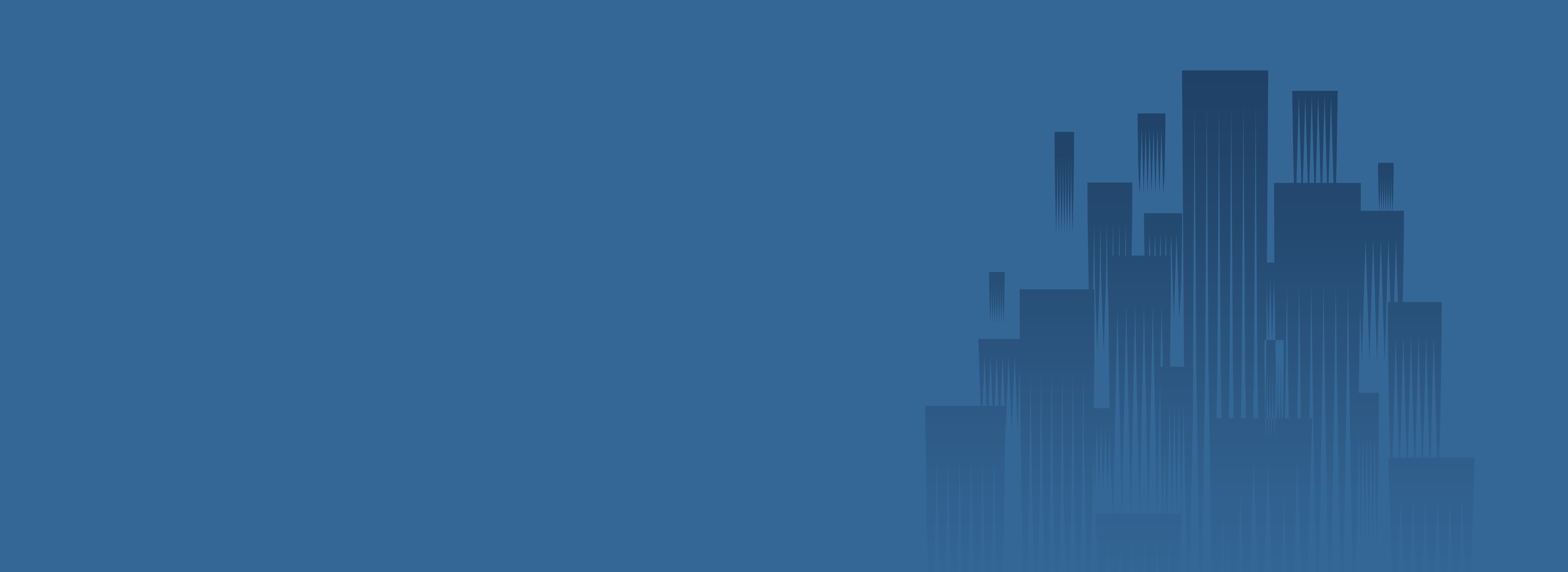Skyline silhouette on blue