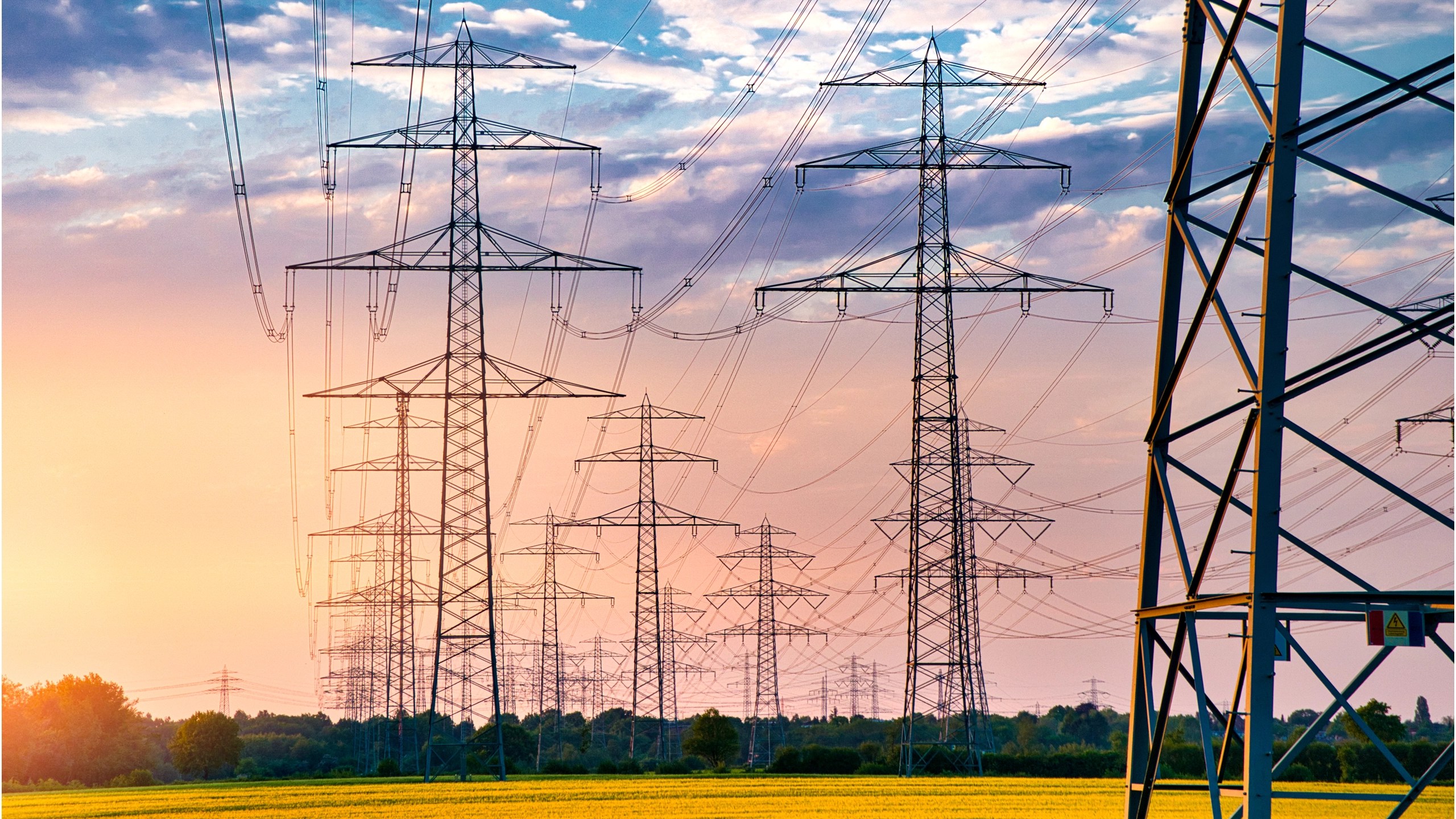 Pylons in a German countryside 