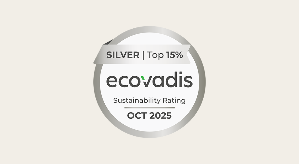 An emblem showing Ecovadis 2025 silver status